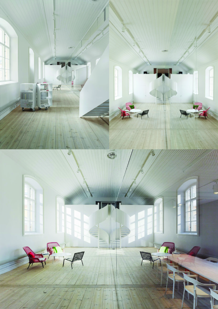 Conversion of a historic building into a design office. Interior views. Elding Oscarson, 2011. Photos: Åke E:son Lindman.