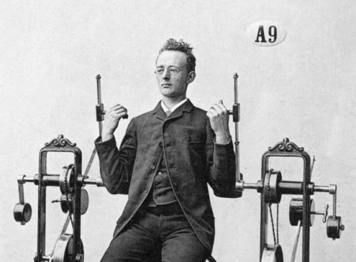 Rootsi arsti Gustav Zanderi 19. sajandi teises pooles loodud mehhanoteraapiline aparaat biitsepsi treenimiseks. Allikas: Tekniska museet