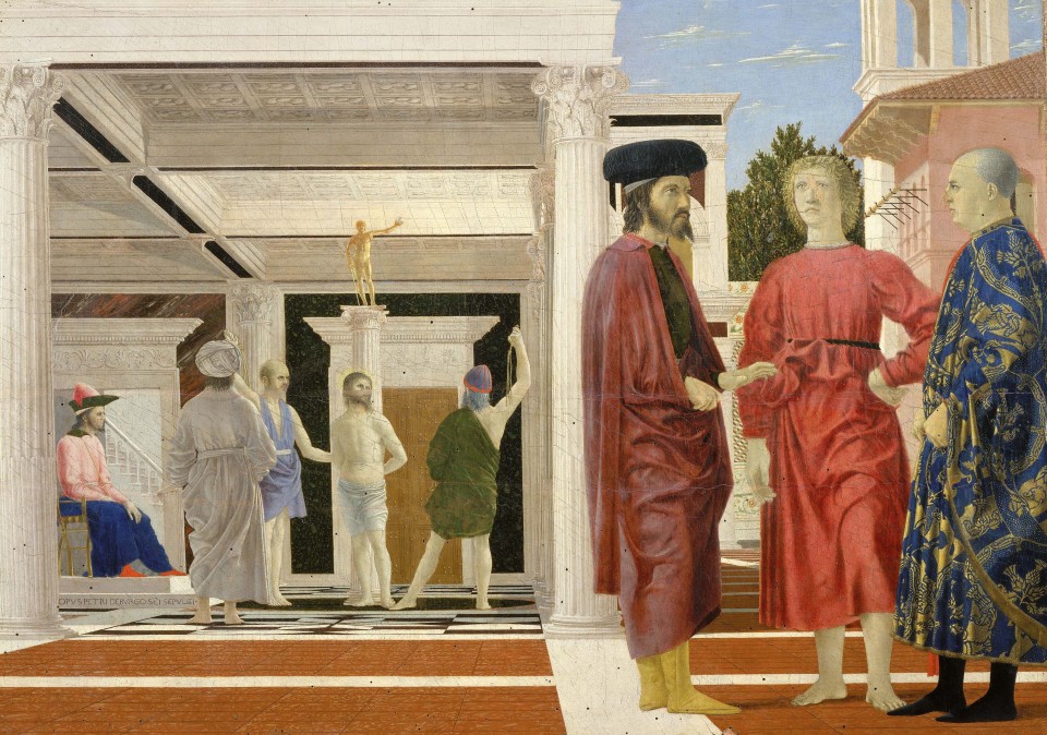 Pilt 7. Kristuse piitsutamine. Piero della Francesca, ca 1455–1470. Foto: Wikimedia Commons