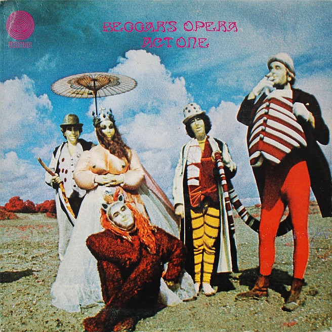 Marcus Keefi kujundatud plaadikaas Beggar's Opera albumile „Act One” (1970)