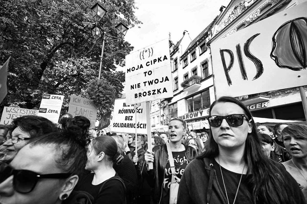 Abordikeelu vastane protest 1. oktoobril Poolas Torunis. Foto: Małgorzata Replińska