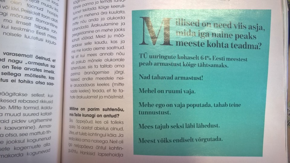 Buduaari arusaam PREP-paarisuhte koolitusest: „Mehe ego on vaja poputada, tahab teie tunnustust.” Naise vajadused on ilmselt teisejärgulised.