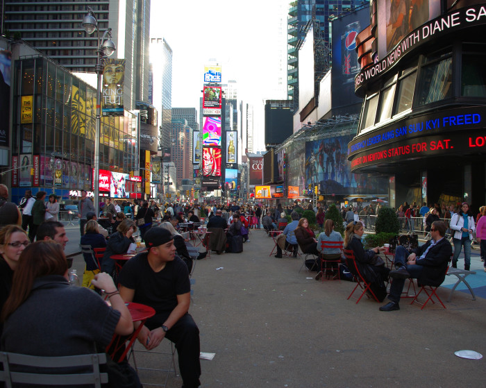 Times Square – closed off overnight and turned into a pedestrian area in 2009. Photo: Veronika Valk