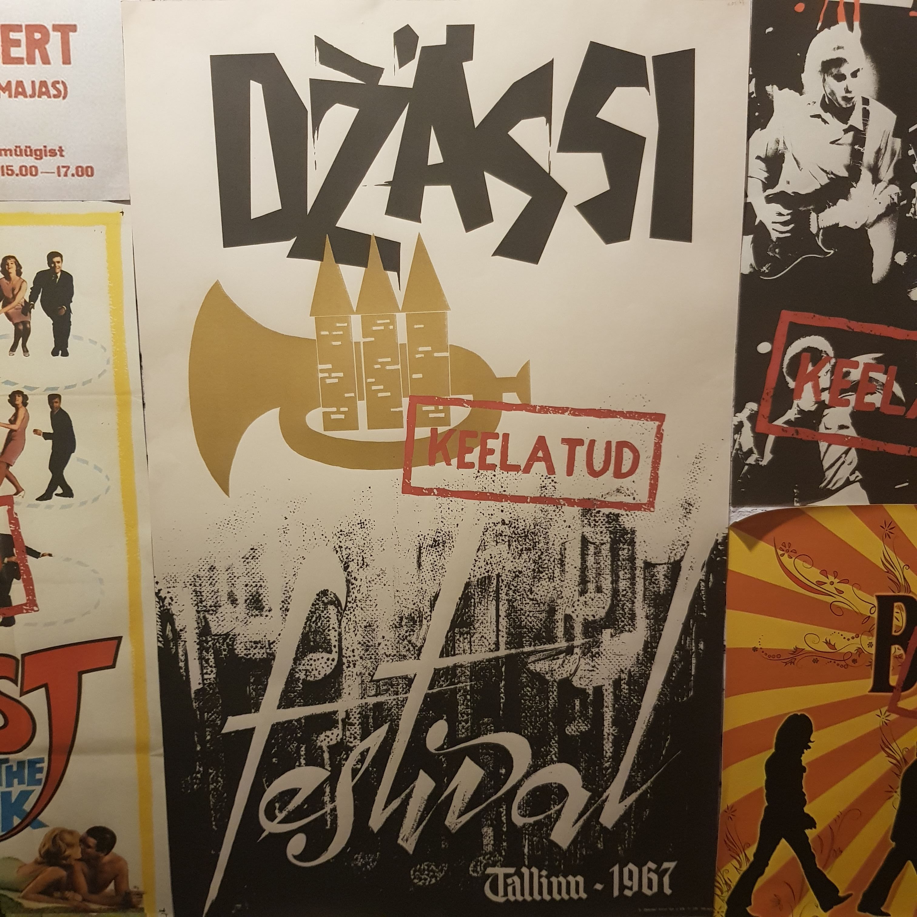 Tallinna džässifestivali plakat näituselt „Vabaduse kõla! Eesti levimuusika lugu”. Foto: Henrik Ehte 