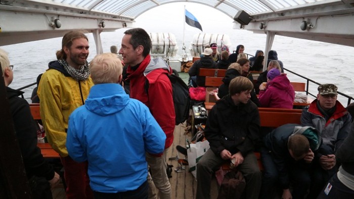 Overseas. Participants on boat Monica to Naissaar. Photo by Paula Velez