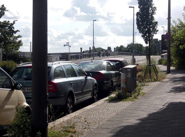 View to the Bridge that Anne speaks of. The Berlin Wall was situated in front of this bridge.