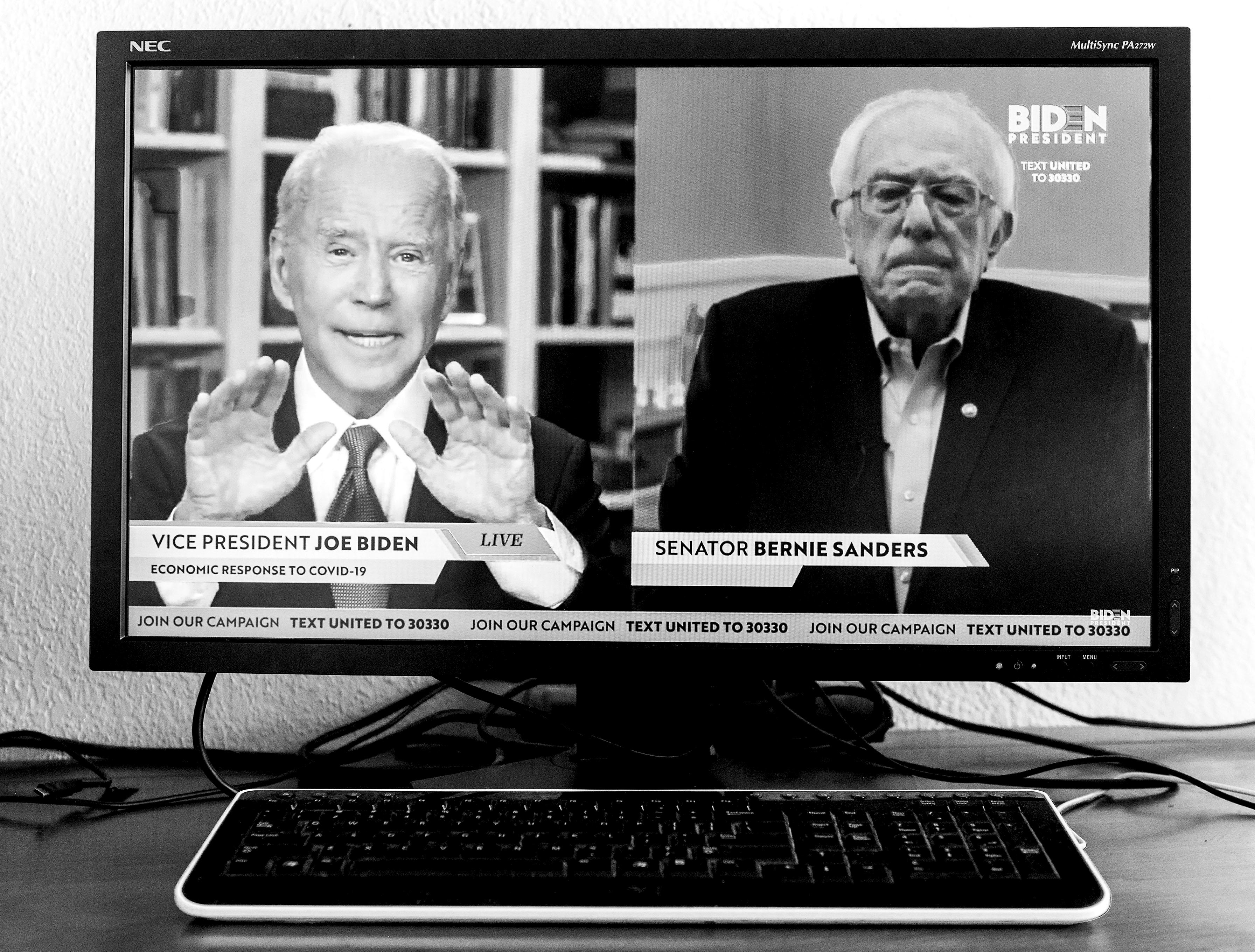 Sanders Bidenile toetust avaldamas. Foto: Brian Cahn / ZUMA Wire / Scanpix