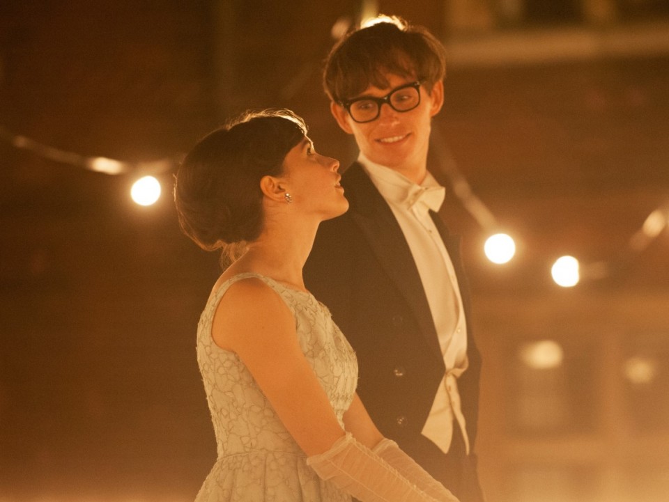 Eddie Redmayne and Felicity Jones in "The Theory of Everything".