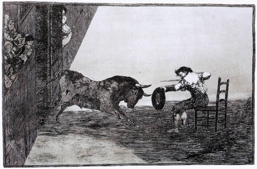 Francisco de Goya. The Bravery of Martincho in the Ring of Saragassa (Tauromaquia 18). 1815–1816. Wikimedia Commons