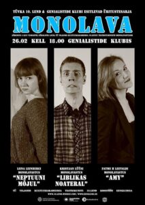 Viljandi teatritudengite monolavastuste teine kolmik jõuab Tartusse