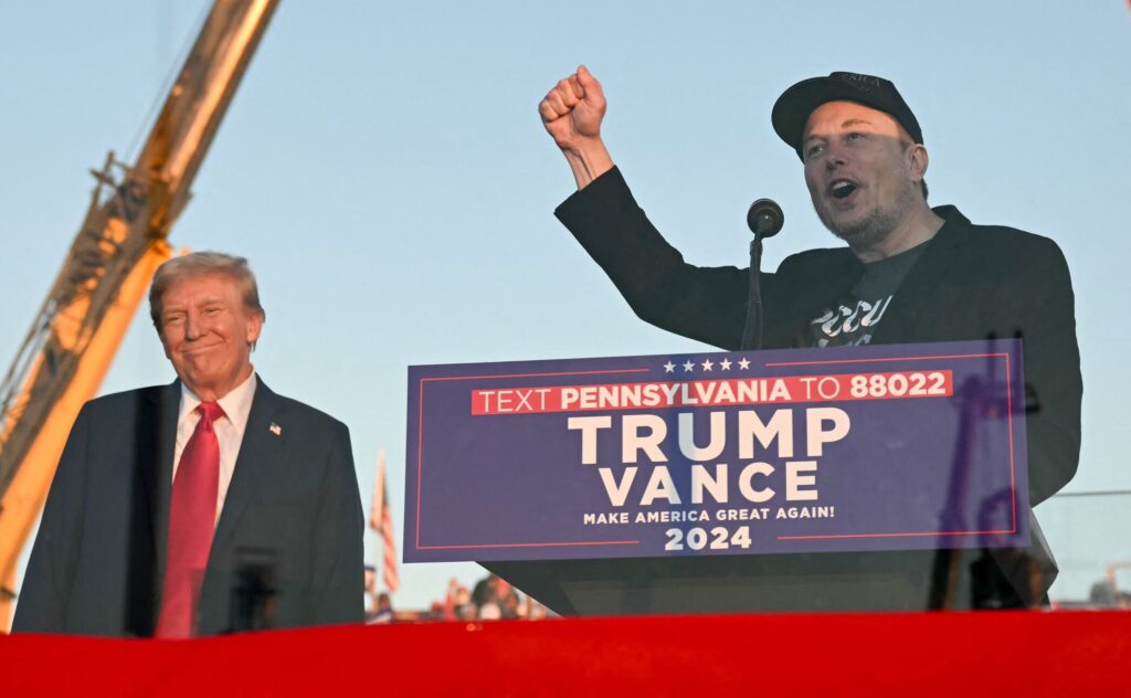 Elon Musk esinemas Donald Trumpi kampaaniaüritusel Pennsylvanias. Foto: Jim Watson / AFP / Scanpix