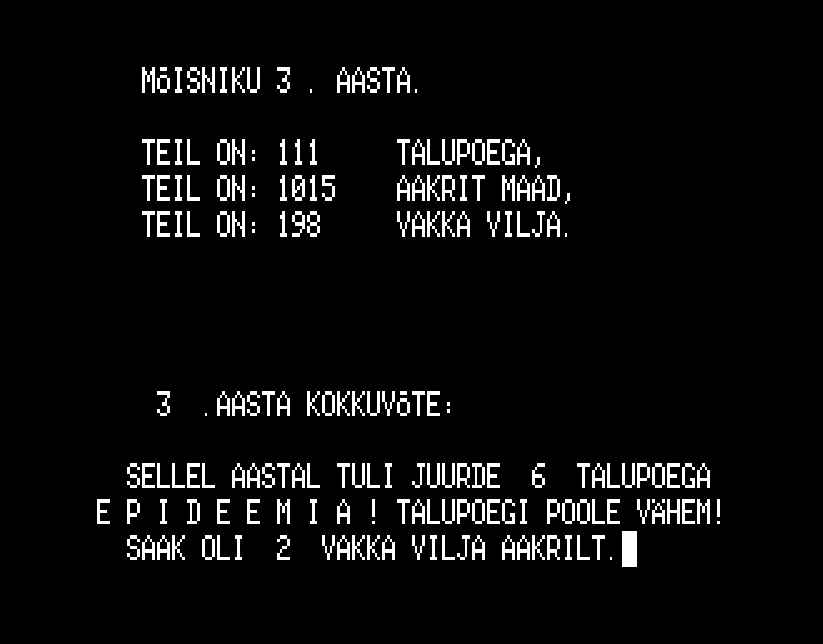 Jukule kirjutatud simulatsiooni-ja haldusmäng „Mõisavalitseja kasutegur“ säädis mängja pärisoriseid talupoegi valitsenud mõisniku kingadesse